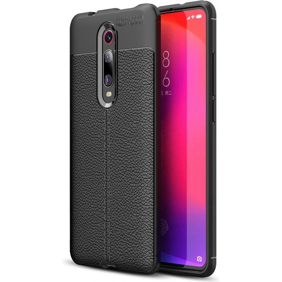 Screenguard Xiaomi Mi 9T Hülle Leather Design TPU Cover (Xiaomi Mi 9T), Smartphone Hülle, Schwarz