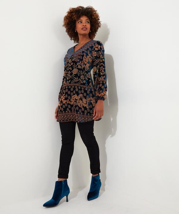 Actual product image Joe Browns Plunge Neck Devoré Tunic (34)