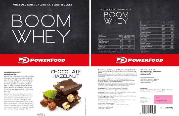 Actual product image Powerfood Boom Whey (Chocolate Hazelnut, 1 pcs., 500 g)