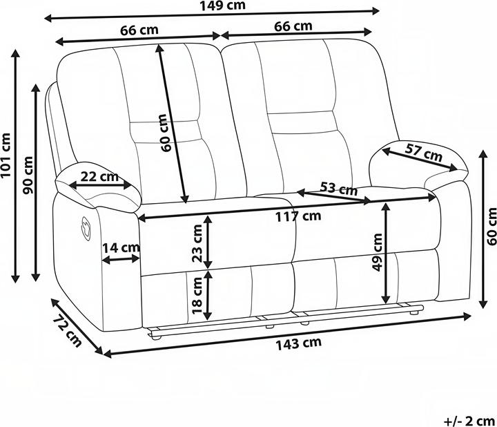 Produktbild Beliani Bergen (2-Sitzer)