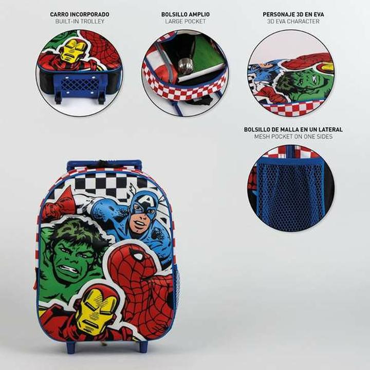Actual product image Cerda Schulrucksack 3D mit Rädern The Avengers 25,0 x 31,0 x 10,0 cm
