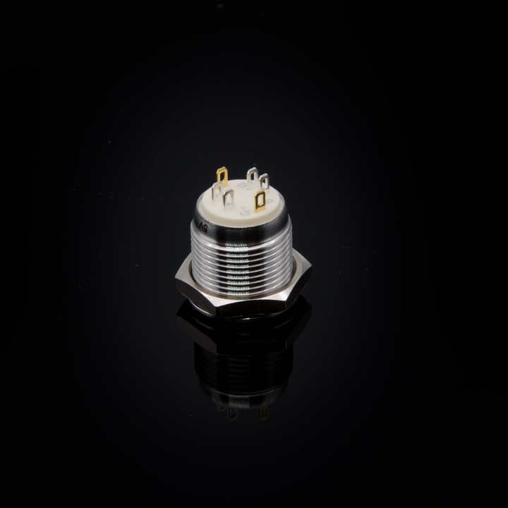 Actual product image Purecrea 16mm push-button with RGB illumination 5V - stainless steel