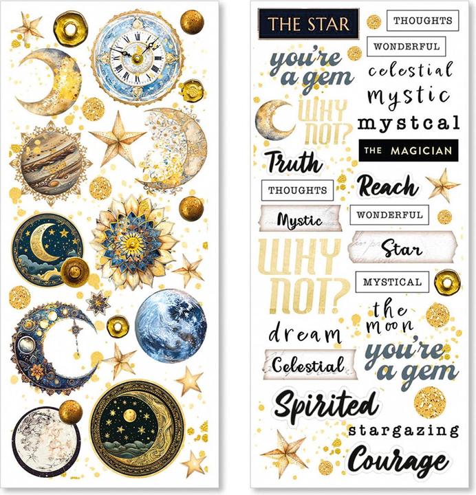 Actual product image Ciao Bella Art Stickers "Celestial", 12 x 26 cm, 5 Blatt (5 Sticker)