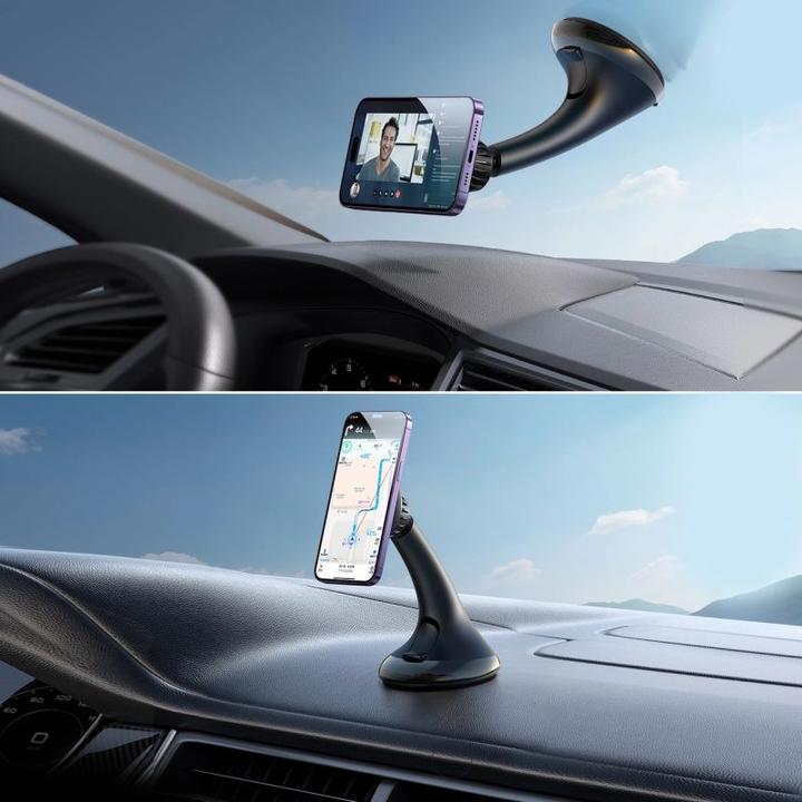 Actual product image Joyroom car magnetic phone holder for cockpit/dashboard/window black (JR-ZS356)
