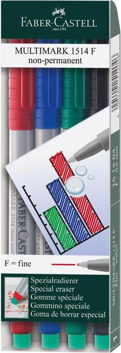 Actual product image Faber-Castell Overhead pen Multimark Non-Permanent (Multicoloured, 0.60 mm, 4 x)
