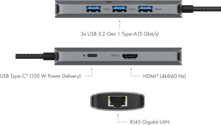 Produktbild Icy Box IB-DK4034a-CPD (USB-C, 6 Ports)
