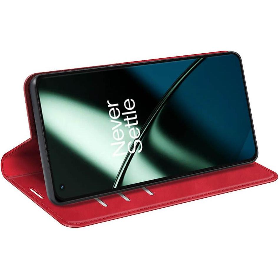 Thumbnail - Cover-Discount One Plus 11 - Stand Flip Case Hülle rot (OnePlus 11), Smartphone Hülle, Rot