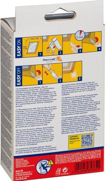 Immagine prodotto tesa Zanzariera COMFORT per finestre da tetto, con nastro in velcro, autoadesiva, senza foratura (120 x 140 cm)