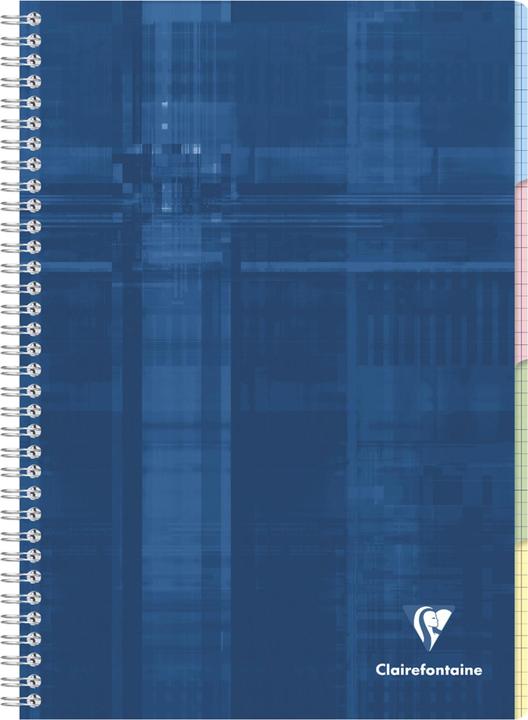 Image du produit Clairefontaine Cahier à spirales avec index (A4, Quadrillé, Couverture rigide)