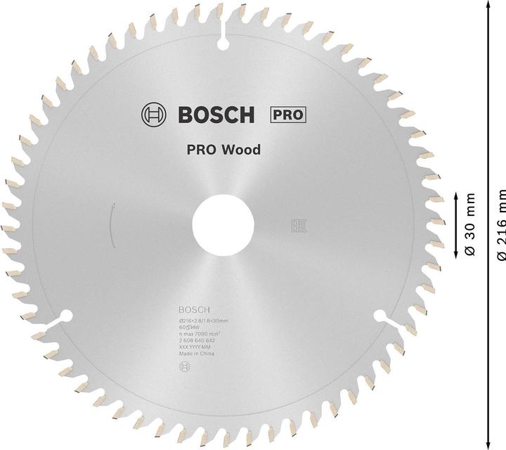 Produktbild Bosch Professional Zubehör PRO Wood Kreissägeblatt, 216 x 2.8 x 30 mm