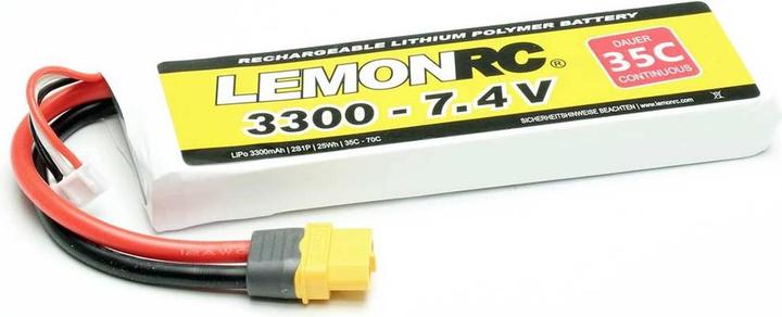 LemonRC LRC 2S 3300 - LiPo Akku 3300 - 7.4V (35C) - Akku (7.40 V, 3300 mAh)