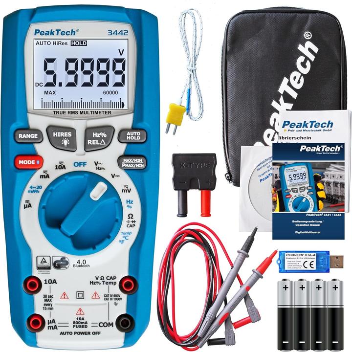 Produktbild Peaktech P 3442 True RMS Digitalmultimeter (CAT III, CAT IV 600V, Hand-Multimeter)