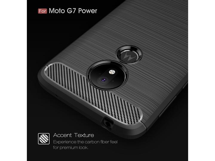 Produktbild Screenguard Motorola Moto G7 Power Hülle Carbon Brushed Soft TPU (Motorola Moto G7 Power)