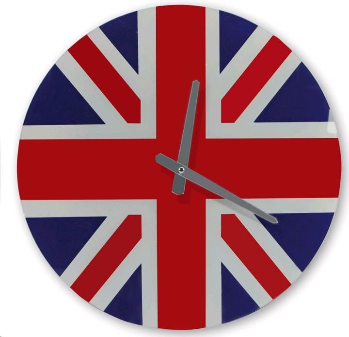 Safe Union Jack GlasWanduhr (40 cm)