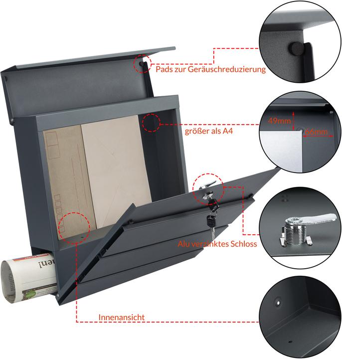 Actual product image Monzana Mailbox (36.90 x 10.90 x 36 cm)