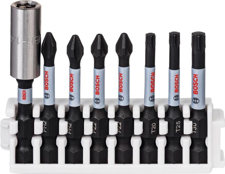 Actual product image Bosch Professional Zubehör PRO Impact mixed set, PH1, PH2(x2), PH3, PZ1, PZ2(x2), PZ3, 55 mm, 8 pcs. (Cross Pozidriv PZ, Allen screw)