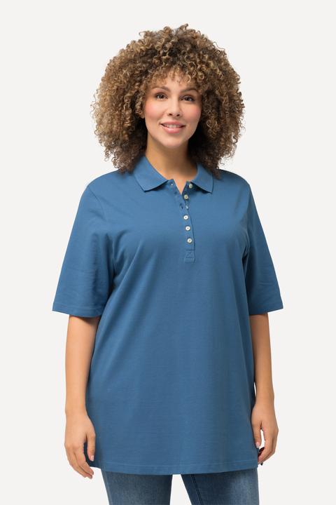 Produktbild Ulla Popken Poloshirt, Piqué, Polokragen, Samt-Knopfleiste, Halbarm (62)