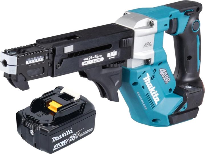 Image du produit Makita DFR 552 M1 Akku Magazinschrauber 18 V 25 - 55 mm Brushless + 1x Akku 4,0 Ah - ohne Ladegerät (Fonctionnement sur piles)