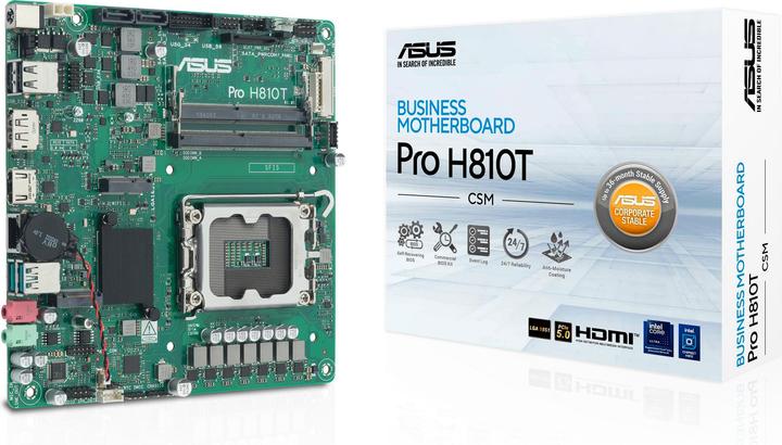 Productafbeelding ASUS PRO H810T-CSM (LGA 1851, Intel H810, Mini-ITX)