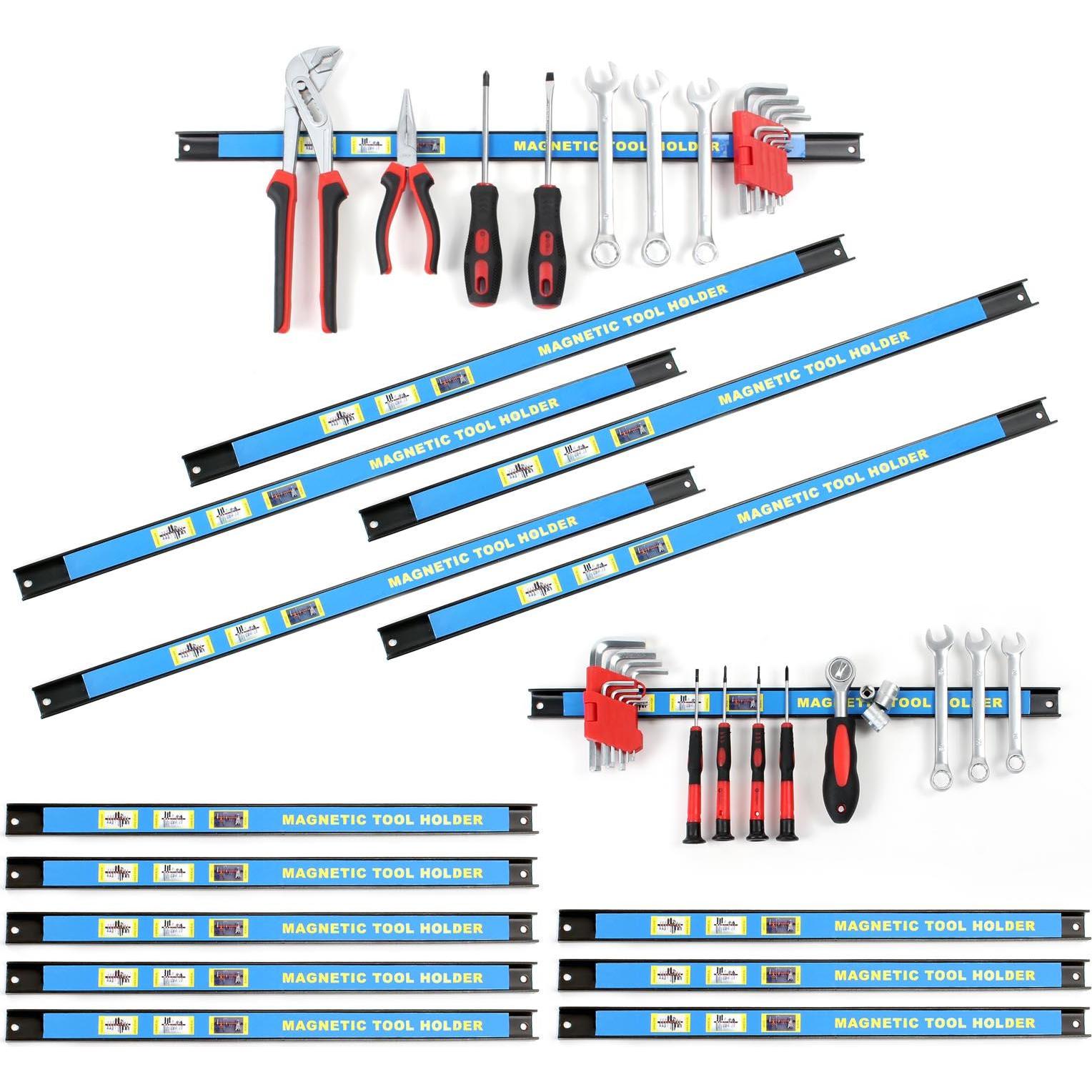 Thumbnail - Wiltec, Werkzeugwand, Magnetleiste 15er Set 9x46/6x61cm Werkzeughalter Werkstatt Wandhalterung