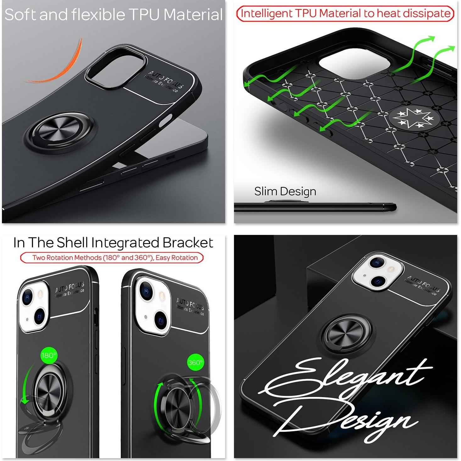 Thumbnail - Nalia Ring Silikon Handyhülle (Apple iPhone 13), Smartphone Hülle, Rosa
