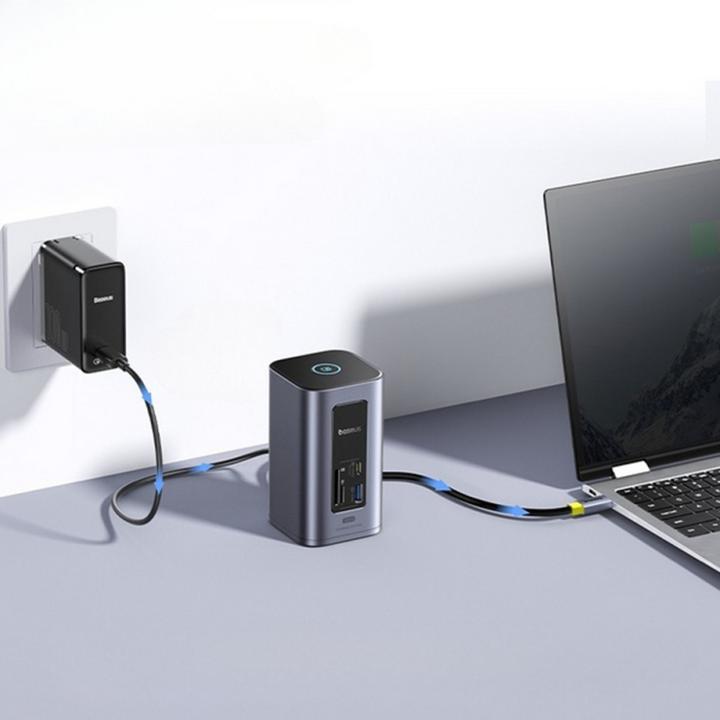 Actual product image Baseus USB-C Hub NU1 Air Spacemate, 12in1, Grey (USB-C, 12 ports)