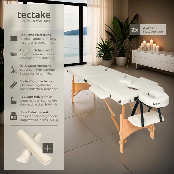 Actual product image tectake Massage Table Set Freddie | Massage table w/ headrest, armrests, face pad & bolster supports