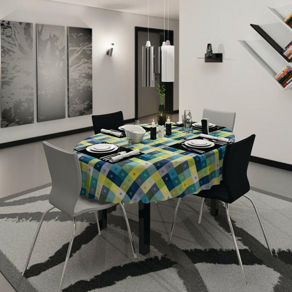 Actual product image DC Table Manhattan Victor round tablecloth, Ø 150 cm, blue (150 x 150 cm)