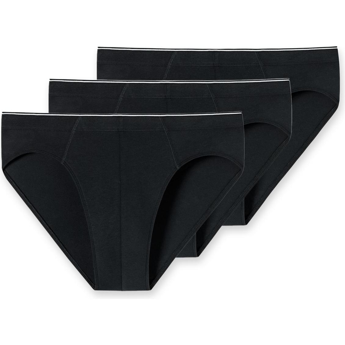 Schiesser, Herren, Unterhosen, 3er Pack 95/5 Organic Cotton Supermini Slip / Unterhose, Schwarz, (L, 3er Pack)