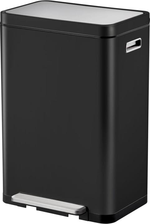 Produktbild EKO Treteimer X-Cube Tretmülleimer rechteckig schwarz 45 L mit extra breitem Pedal, gedämpftem Deck (45 l)