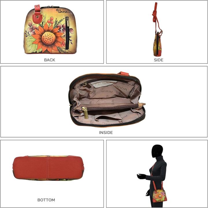 Actual product image Anuschka Anna Hand Painted Leather Multi Compartment Organizer