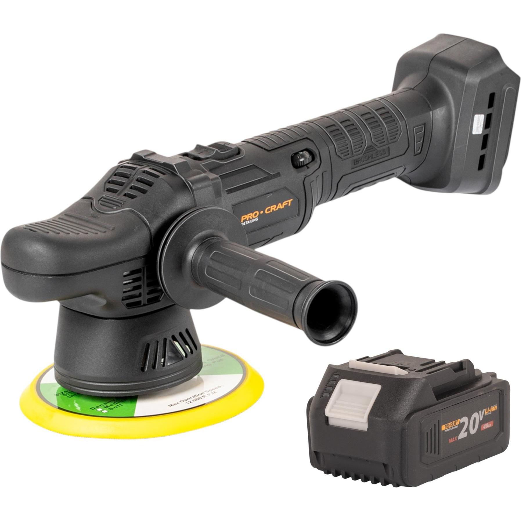 Procraft, Rettificatrice + lucidatrice, PM20bb Akku Poliermaschine 20 V 150 mm + 1x Akku 4,0 Ah - ohne Ladegerät