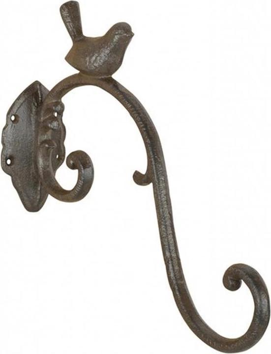 Esschert Design Wandhaken mit Vogel 24 cm, Braun