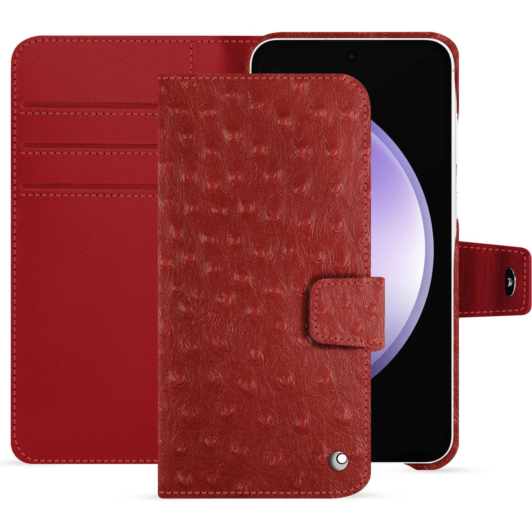 Noreve Lederschutzhülle Samsung Galaxy S23 FE (Samsung Galaxy S23 FE), Smartphone Hülle, Rot