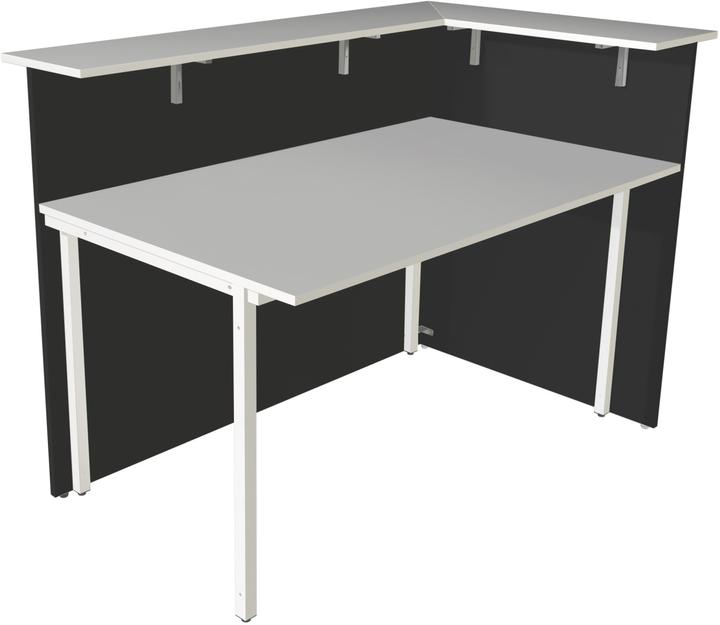Actual product image Kerkmann Atlantis corner counter, open on one side, white/anthracite