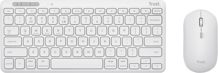 Productafbeelding Trust Lyra toetsenbord Inclusief muis RF draadloos + Bluetooth QWERTY Italiaans Wit (IT, Draadloze)
