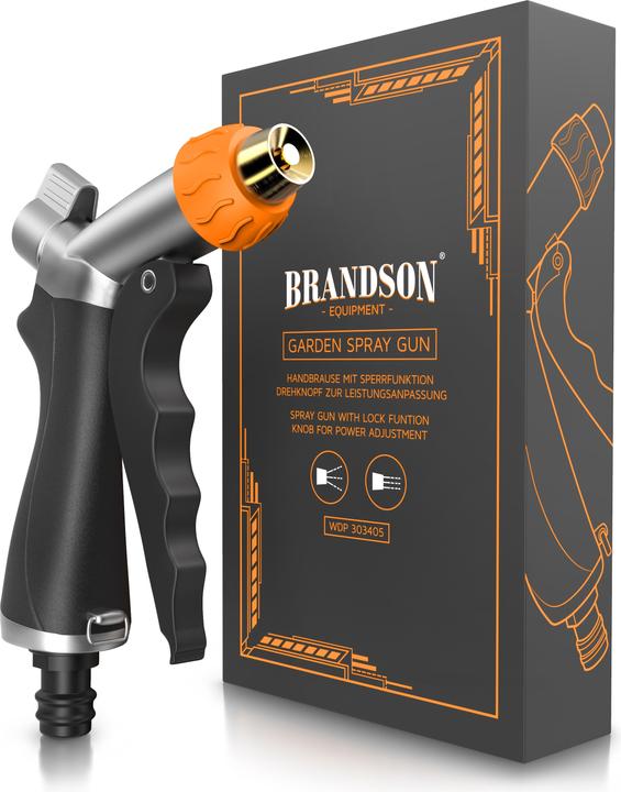 Produktbild Brandson Multifunktionsbrause, Metall Garten Handbrause, Gartenbrause 1/2 Zoll, Pistolengriff, Messing