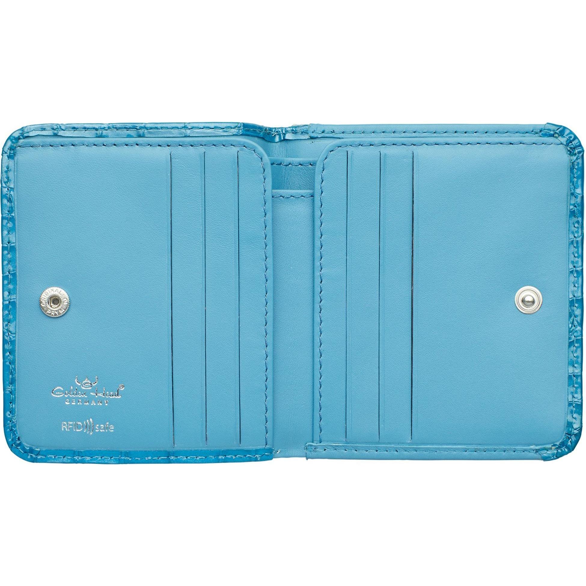 Thumbnail - Golden Head, Damen, Portemonnaie, Cayenne Geldbörse RFID Leder 10,5 cm, Blau