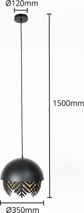 Actual product image Lucande Aparas pendant light Ø35 Black/Gold (E27)