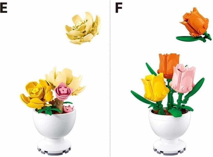 Actual product image Sluban Assorted mini flowers in a pot
