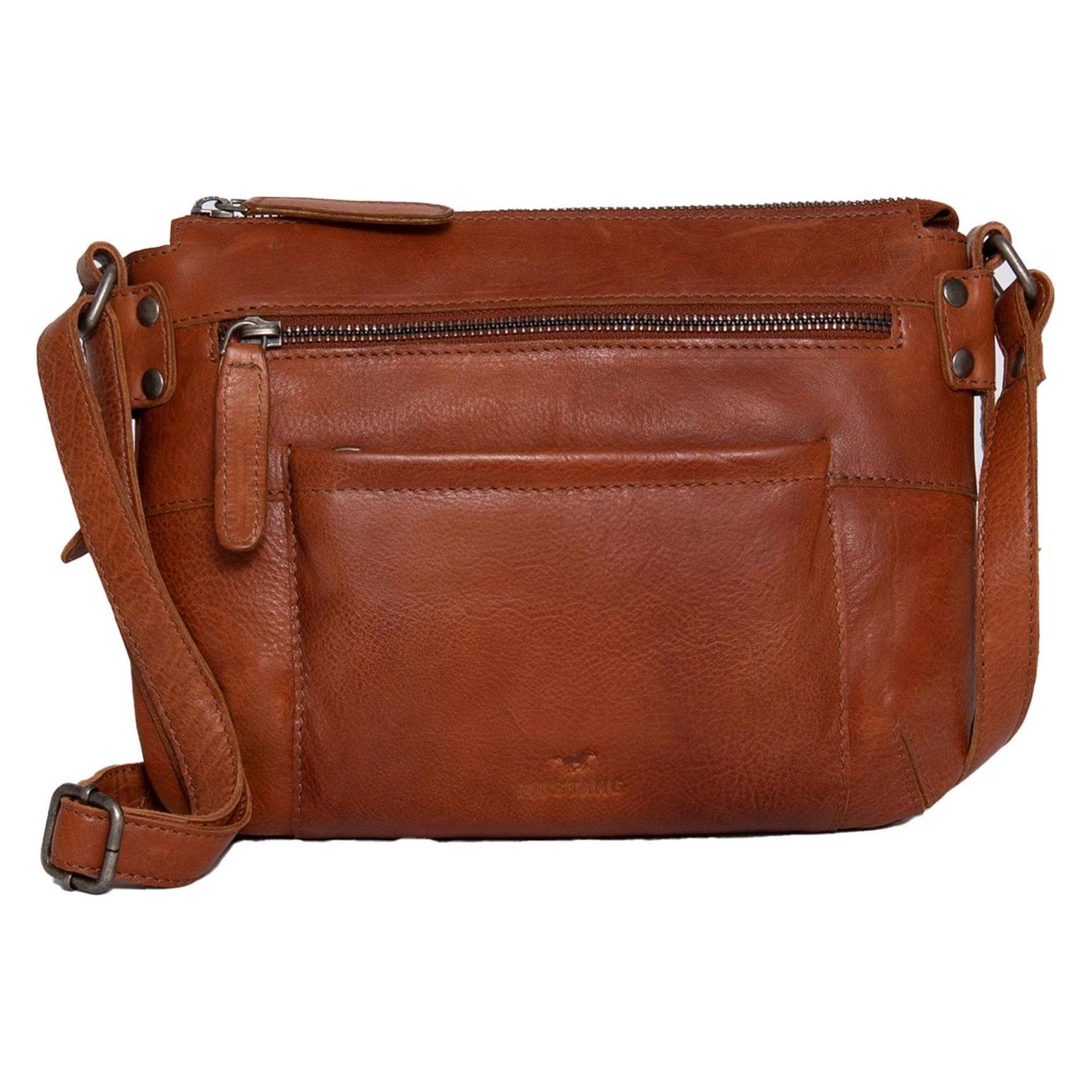 Mustang, Damen, Handtasche, Perth Shoulderbag Topzip, Braun