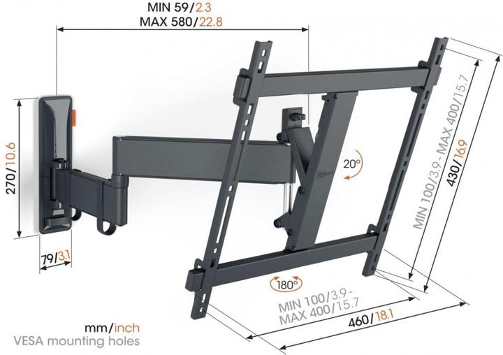 Vogels TVM 3445 (Muro, 65", 25 kg)
