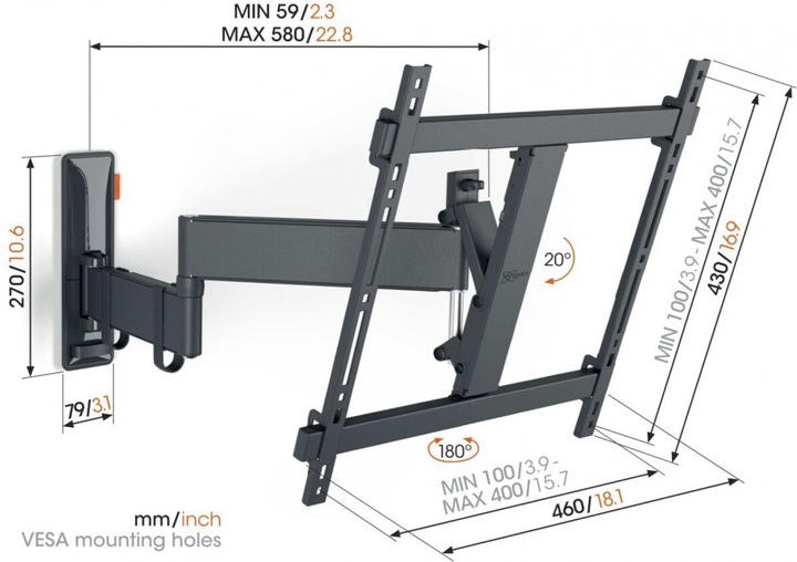 Produktbild Vogels TVM 3445 (Wand, 65", 25 kg)