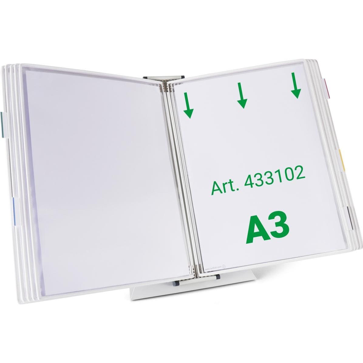 Tarifold, Informationsschild, Sichttafelsystem 433102 DIN A3 weiss mit 10 St. Sichttafeln