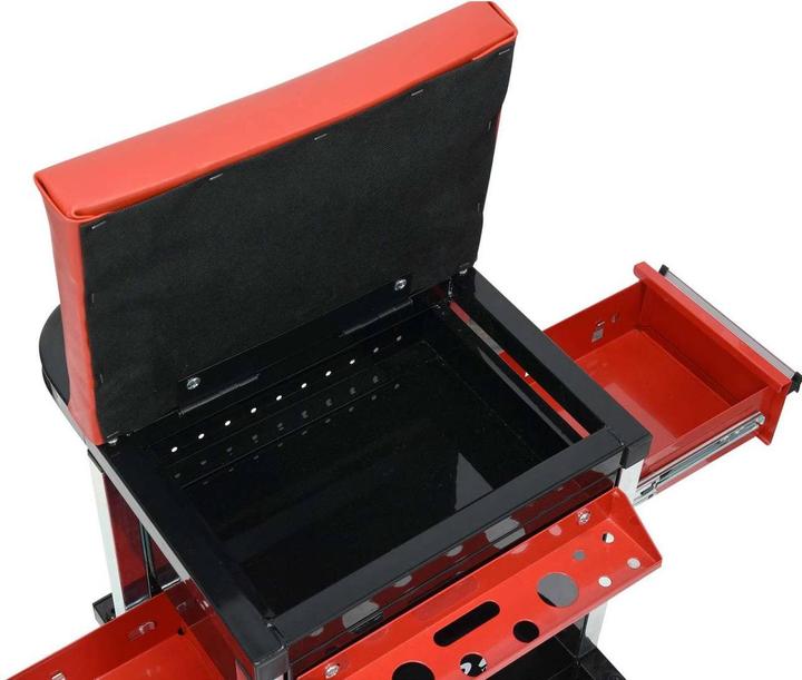 Actual product image Yato Professional workshop stool with 2 drawers, storage compartment and shelf, 360° rotatable, 4