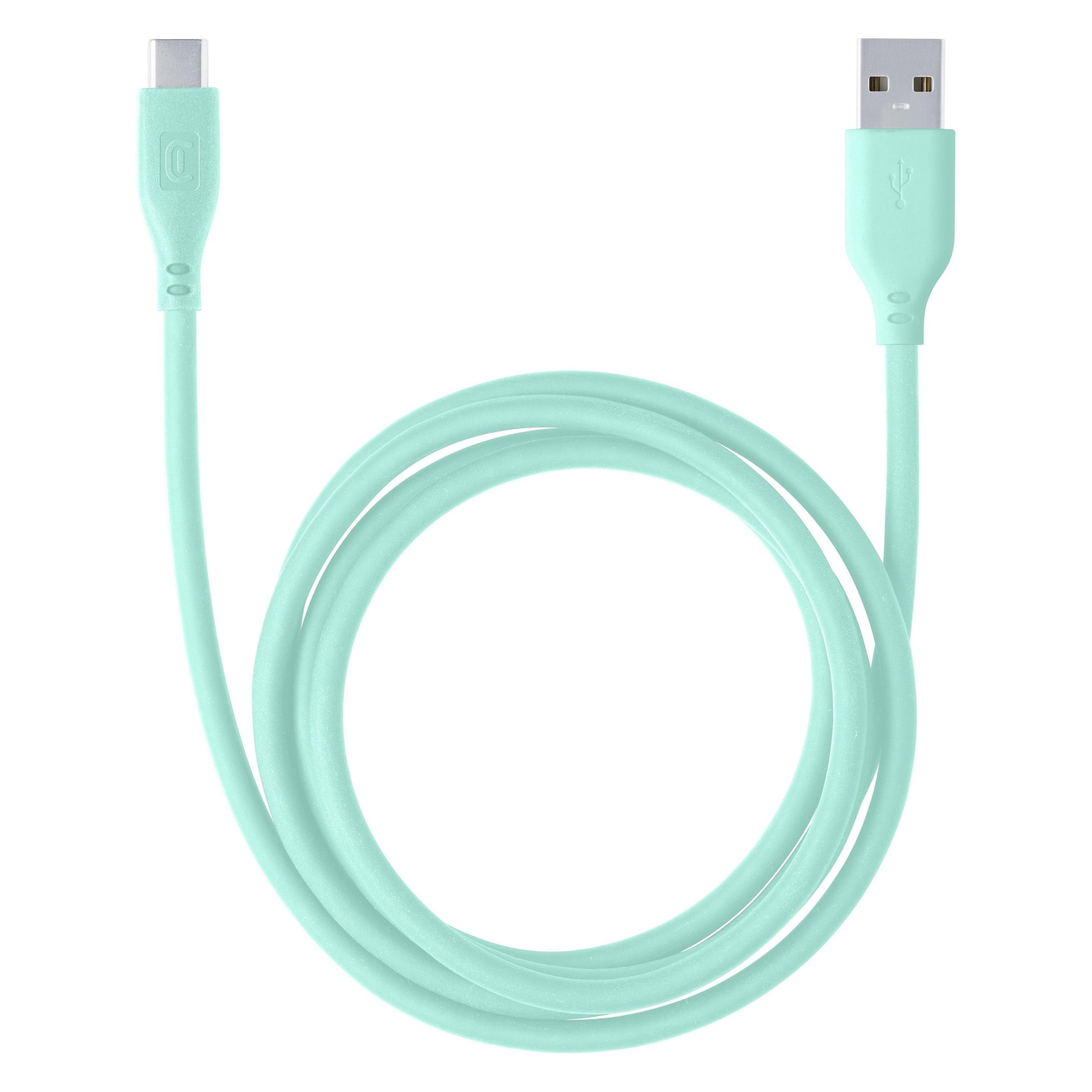 Cellularline Lade- und Datenkabel Soft 120cm USB Type-A auf Type-C grün USBDATASOFTUSBCG (1.20 m) (USBDATASOFTUSBCG)