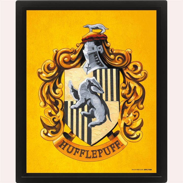 Produktbild 3D Lentikular Gerahmtes Plakat Hufflepuff