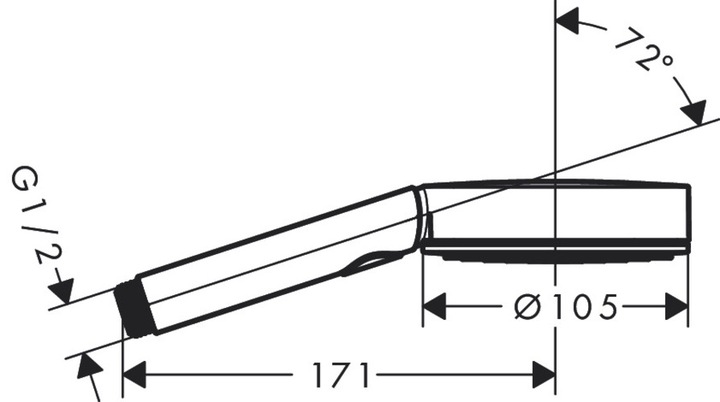 Actual product image hansgrohe Pulsify Select S Duschkopf 105, 3 Strahlarten Relaxation, 24110 (3 Beam types)