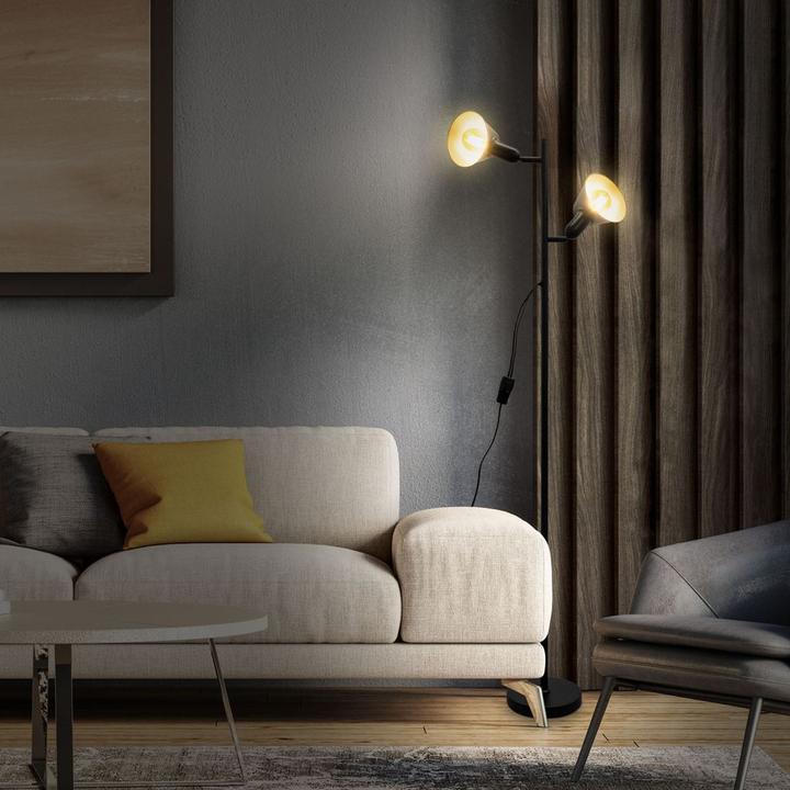 Image du produit B.K.Licht Lampadaire, noir, 2xLE27 excl. / max.10W (E27)