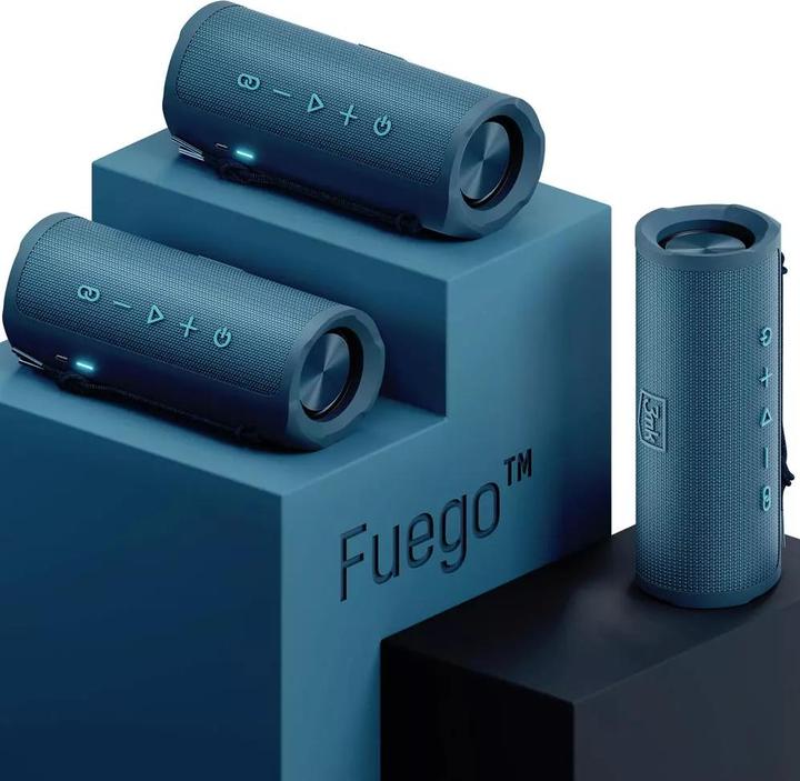 Actual product image 3MK Fuego głośnik bezprzewodowy 30W Bluetooth 5.3 TWS IPX7 niebieski/blue (12 h, Electrical connection)